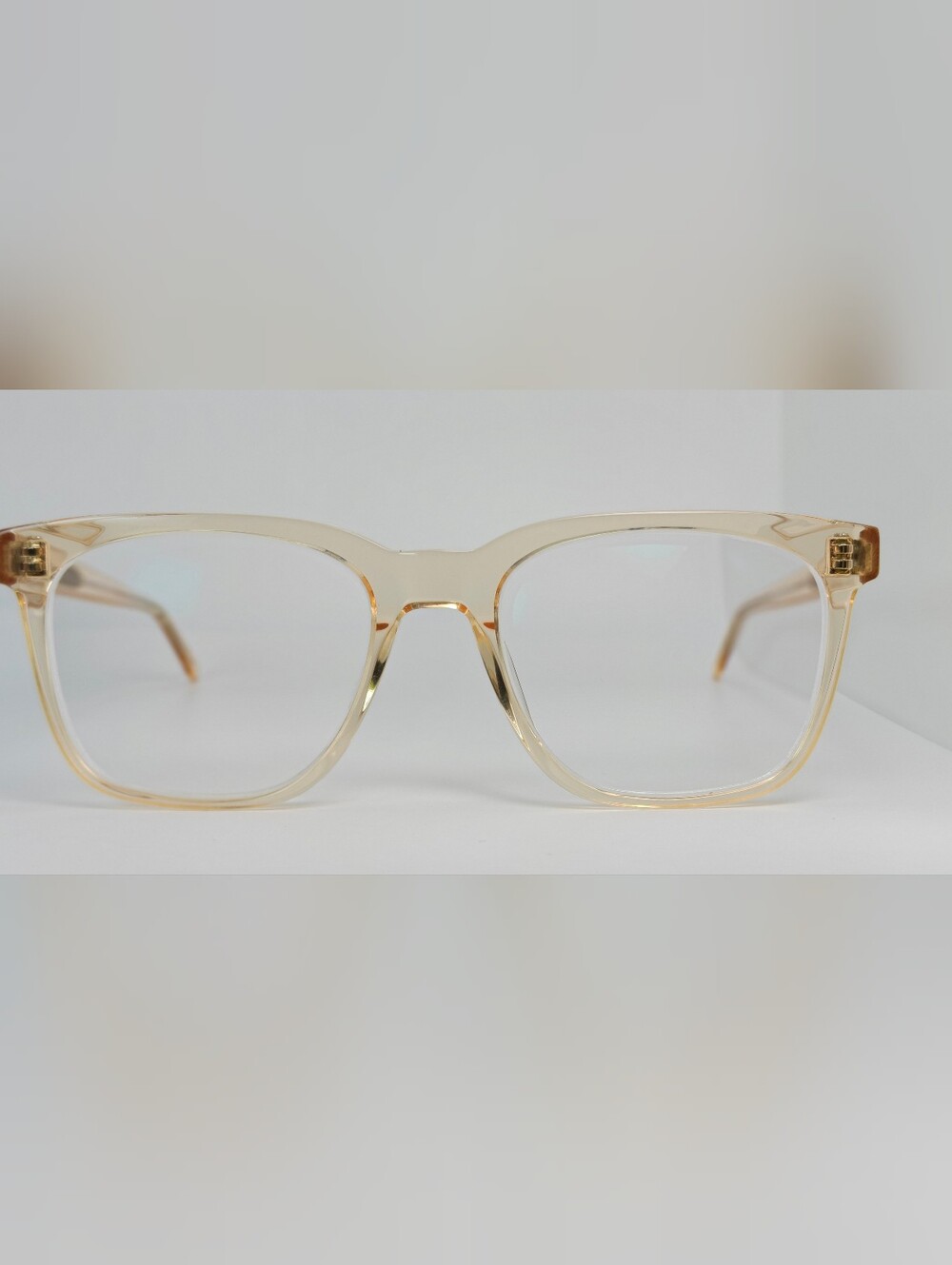 Jamie. Clear Champagne Women’s Square Frame Glasses
